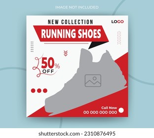 Exclusive sneakers shoes collection for online social media post or web banner ads template