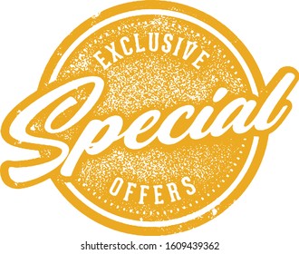 Exclusive Special Offers Marketing Rubber Stamp