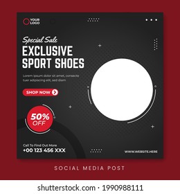 Exclusive sport shoes sale social media post template