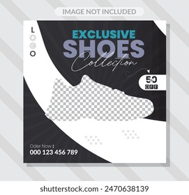 Exclusive sports shoes collection social media banner design
