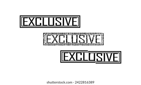 exclusive stamp, black isolated silhouette