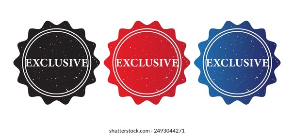 Exclusive Stamp Icon vector. exclusive stamp Sticker text Isolated on White Background. exclusive badge on grungy style. vector illustration.