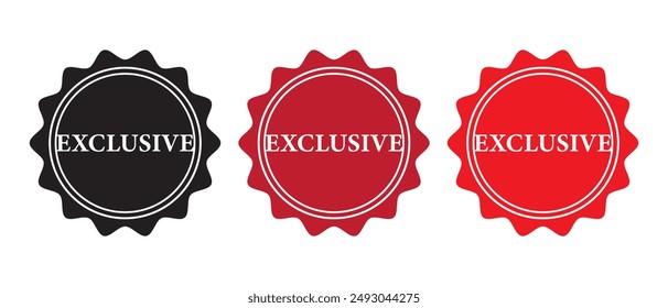 Exclusive Stamp Icon vector. exclusive stamp Sticker text Isolated on White Background. exclusive badge on grungy style. vector illustration.