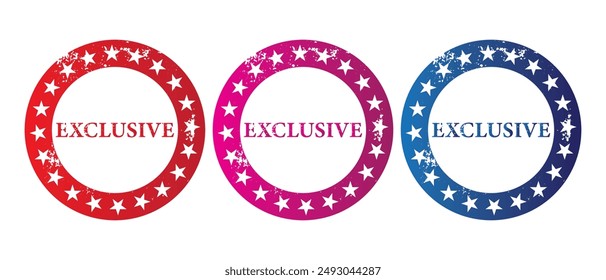 Exclusive Stamp Icon vector. exclusive stamp Sticker text Isolated on White Background. exclusive badge on grungy style. vector illustration.