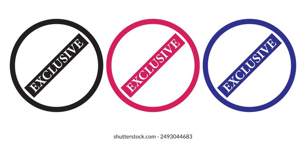 Vector de ícono de sello exclusivo. texto de etiqueta engomada de sello exclusivo aislado sobre fondo blanco. insignia exclusiva en la Ilustración vectorial.