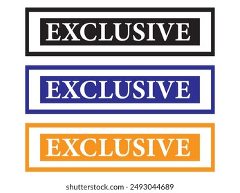 Exclusive Stamp Icon vector. exclusive stamp Sticker text Isolated on White Background. exclusive badge on vector illustration.