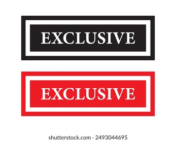 Exclusive Stamp Icon vector. exclusive stamp Sticker text Isolated on White Background. exclusive badge on vector illustration.