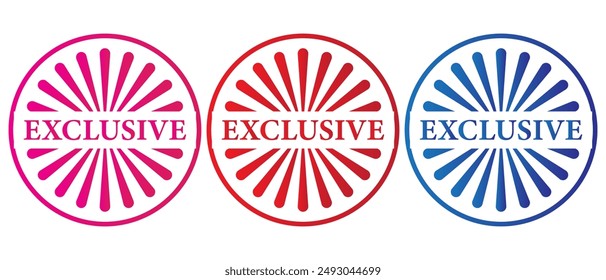 Exclusive Stamp Icon vector. exclusive stamp Sticker text Isolated on White Background. exclusive badge on vector illustration.