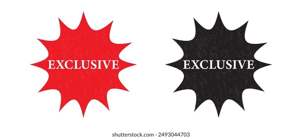 Vector de ícono de sello exclusivo. texto de etiqueta engomada de sello exclusivo aislado sobre fondo blanco. insignia exclusiva en la Ilustración vectorial.