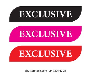 Exclusive Stamp Icon vector. exclusive stamp Sticker text Isolated on White Background. exclusive badge on vector illustration.