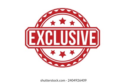 sello exclusivo de goma roja sobre fondo blanco. signo de marca exclusiva