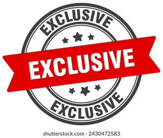 exclusive stamp. exclusive round sign. label on transparent background