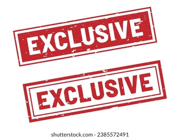 Exclusive stamp sign red rectangle grunge style