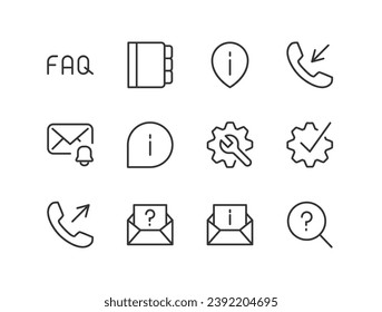 Compatibilidad exclusiva con el conjunto de iconos de línea delgada. Gran paquete de pictogramas minimalistas modernos para el kit UIUX móvil, infografías y sitios web
