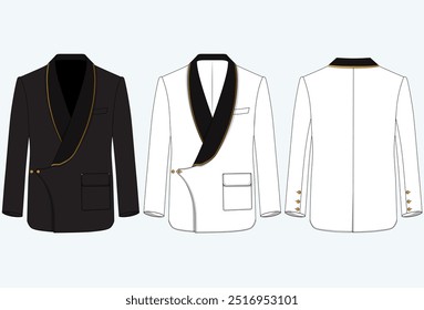 Exclusivo Tuxedo Jacket Design Vetor ilustração