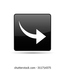 exclusive vector black square icon with a white arrow forward