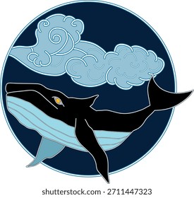Gráficos exclusivos de Vector y arte digital para proyectos creativos: ballena y océano