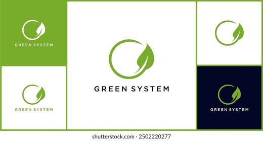 Exclusive vector green system logo and icon, can be used in various media easily, editable