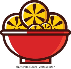 Exclusive Vector Illustration Of A Bowl Of Rose Cookie for Lunar New Year