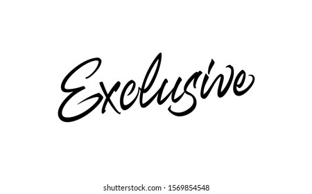 Exclusive vector lettering. Handwritten text label. Freehand typography design