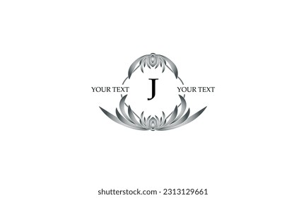 Exclusive vector monogram with initial J. Template for signs, logos, labels, stickers, cards. Graphic design of the page.