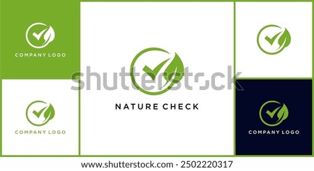 Exclusive vector nature check logo and icon, made of globe, leaf and check mark, can be used in various media easily, editable
