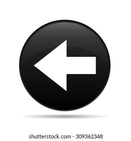 exclusive vector round black icon with a white arrow back