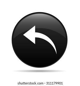 exclusive vector round black icon with a white arrow back