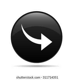 exclusive vector round black icon with a white arrow forward