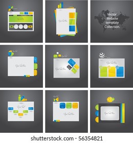 Exclusive vector set of eight website templates.