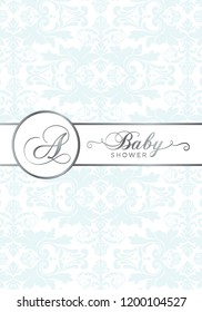 exclusive vintage invitation, damask pattern background