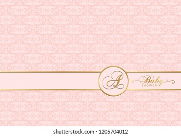 exclusive vintage invitation, damask pattern background