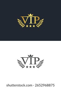 Exclusive VIP Emblem Gold Crown and Laurel Wreath
