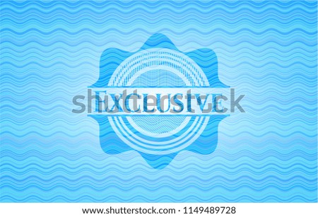 Exclusive water wave representation emblem background.
