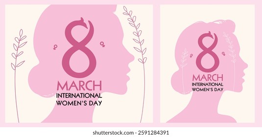 Exclusive Women's Day Design Collection – Perfect for Social Media, Celebrations, Greeting Cards, and More! Featuring 'March 8th – International Women's Day' Text