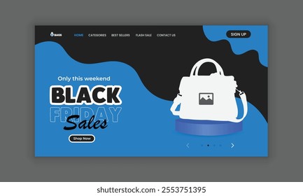 Exclusive women's handbag mega sale website home page banner template or single product sale landing page user interface design