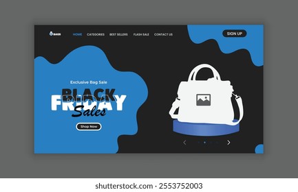 Exclusive women's handbag  website home page banner template or fashion bag sale landing page user interface design