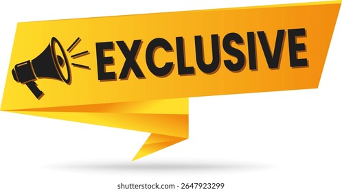 Exclusive Yellow Megaphone Banner for Special Offers and Promotions, Limited Deal Label vector illustration