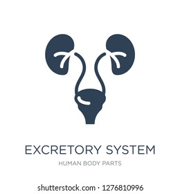 excretory system icon vector on white background, excretory system trendy filled icons from Human body parts collection, excretory system vector illustration
