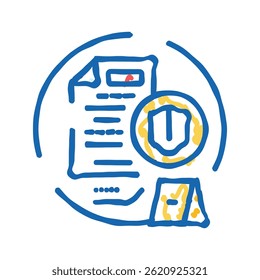 evidência ilibatória crime ícone doodle esboço vetor. evidência ilibatória sinal de crime. símbolo isolado ilustração