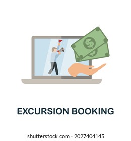 Excursion Booking flat icon. Colored sign from excursions collection. Creative Excursion Booking icon illustration for web design, infographics and more