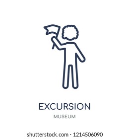Excursion icon. Excursion linear symbol design from Museum collection. Simple outline element vector illustration on white background.