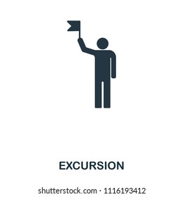 Excursion Icon. Mobile App, Printing, Web Site Icon. Simple Element Sing. Monochrome Excursion Icon Illustration.