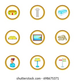 Excursion icons set. Cartoon illustration of 9 Excursion vector icons for web design