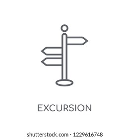 Excursion linear icon. Modern outline Excursion logo concept on white background from Museum collection. Suitable for use on web apps, mobile apps and print media.