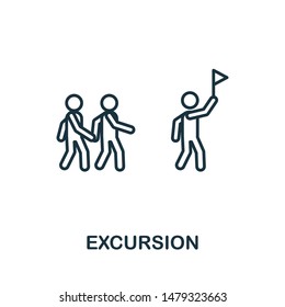 Excursion outline icon. Thin line concept element from tourism icons collection. Creative Excursion icon for mobile apps and web usage.