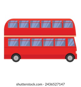 Excursion red bus icon cartoon vector. London station stop. Tourist tour front