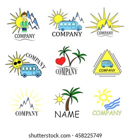 Excursion, summer, sea excursions logo in vector EPS