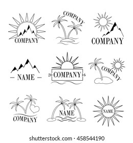Excursion, summer, sea excursions logo in vector EPS