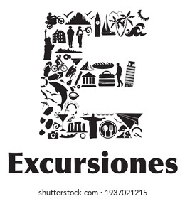 excursiones black color Logo vector illustration